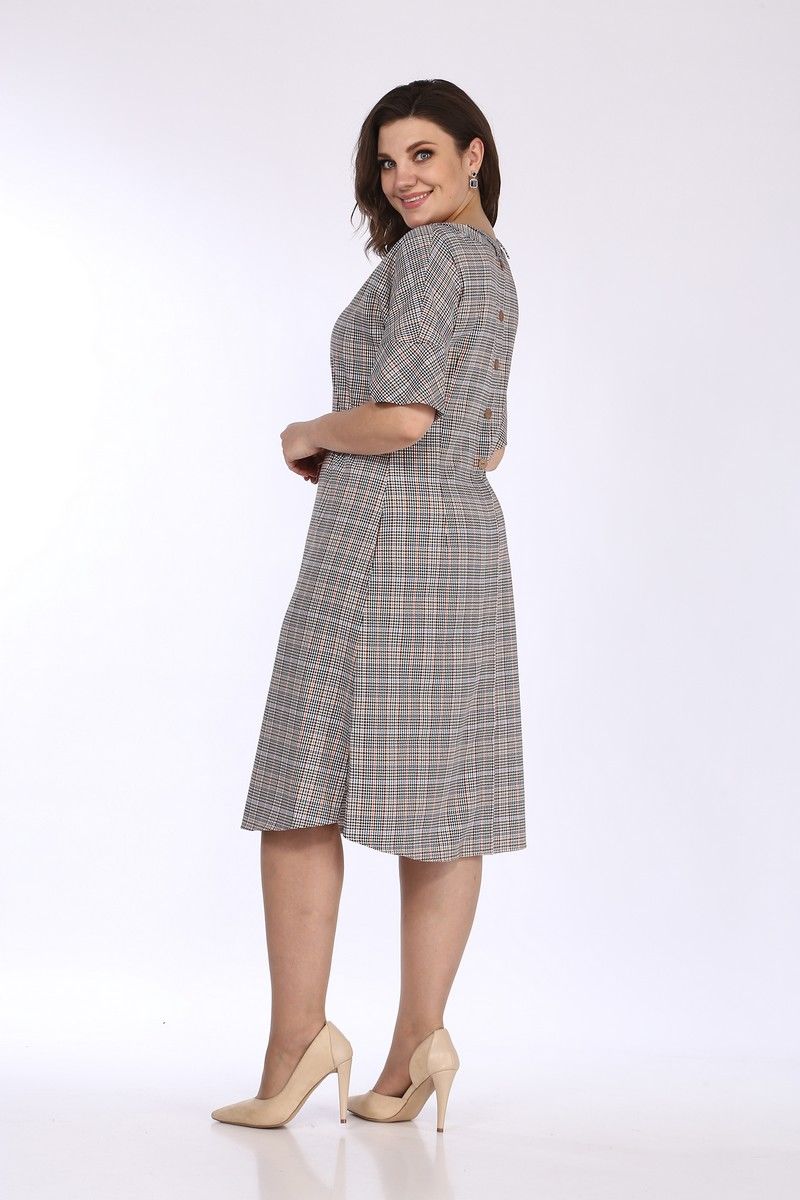 Платья Lady Style Classic 1632 бежевый_клетка