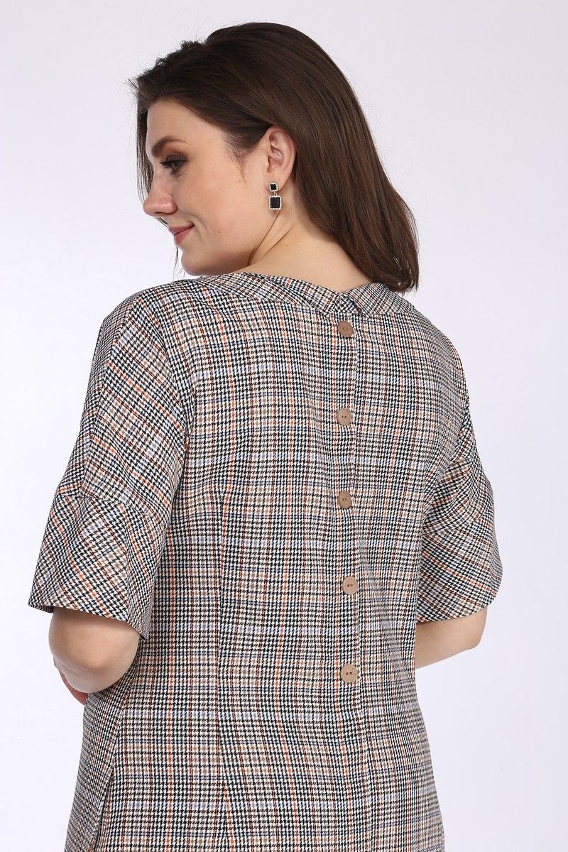 Платья Lady Style Classic 1632 бежевый_клетка