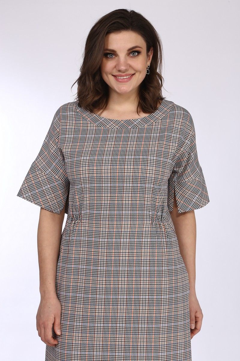 Платья Lady Style Classic 1632 бежевый_клетка