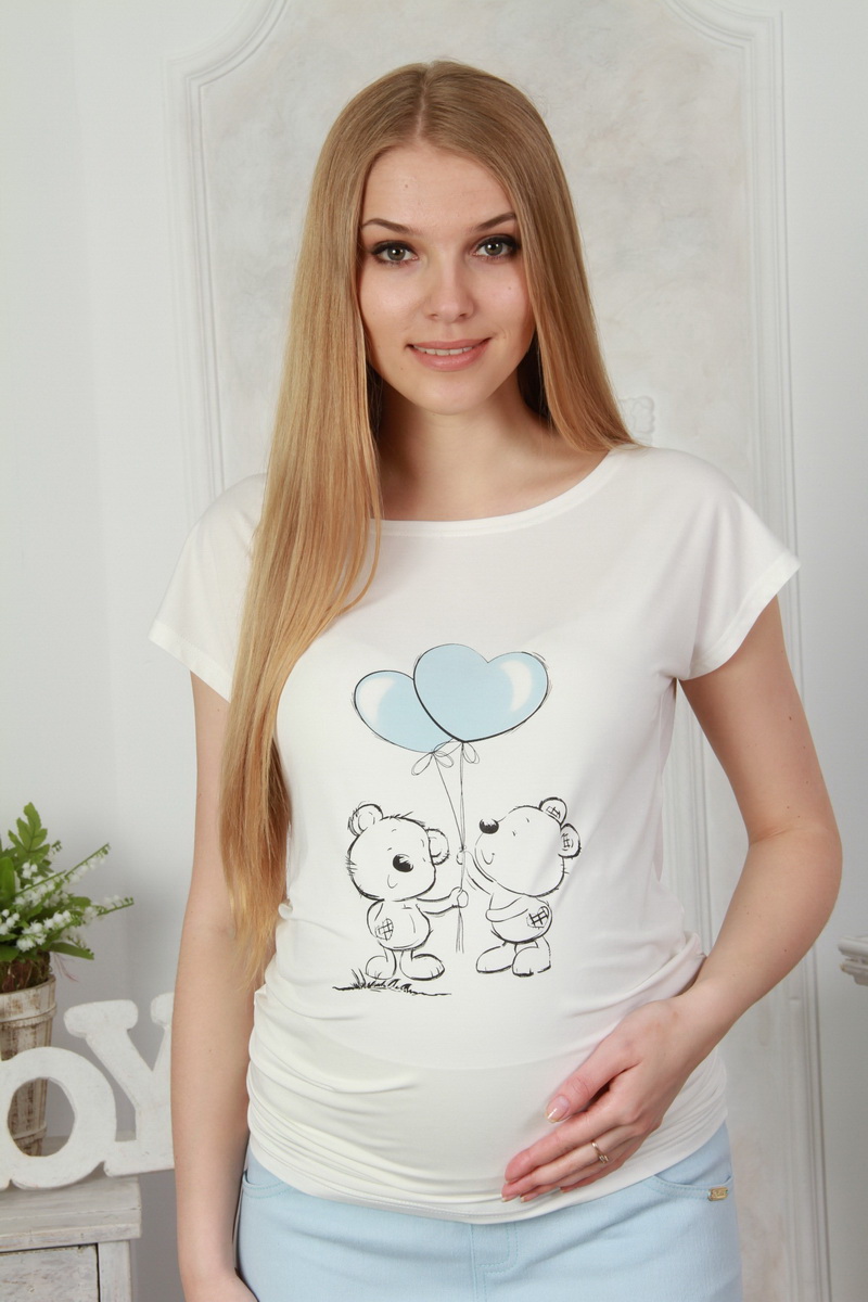 Блуза для беременных Lucky mum 105 голубой