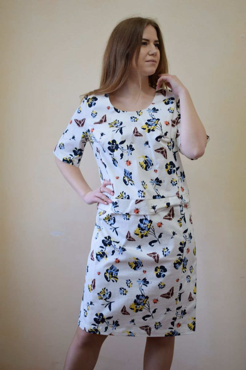 Платья VIVA LADY 9490V_9C32-P49_170 белое_с_принтом
