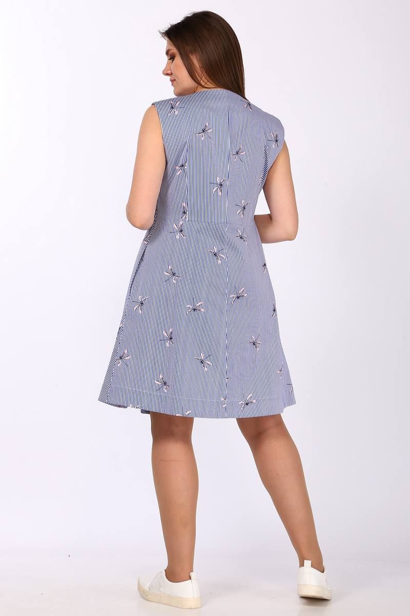 Платья Lady Style Classic 1278 синий_с_розовым
