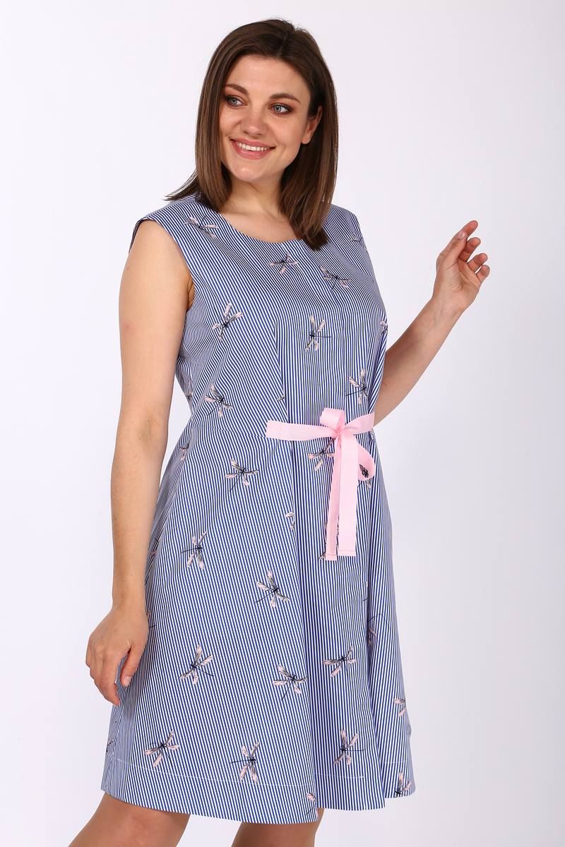 Платья Lady Style Classic 1278 синий_с_розовым