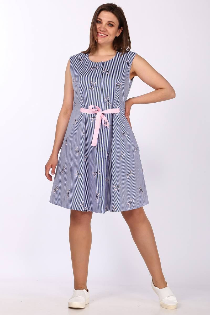 Платья Lady Style Classic 1278 синий_с_розовым