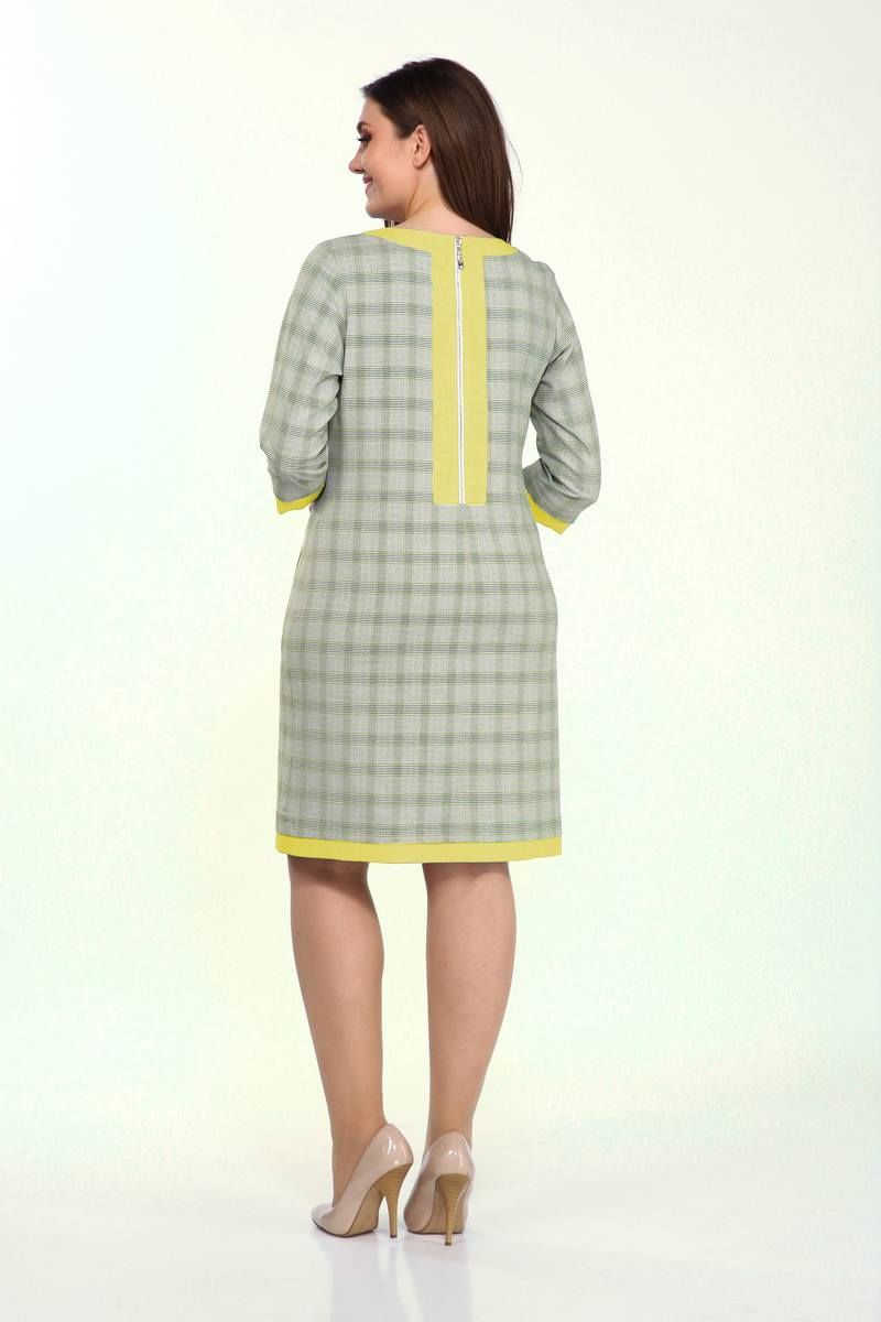 Платья Lady Style Classic 1427/7 серый_с_желтым