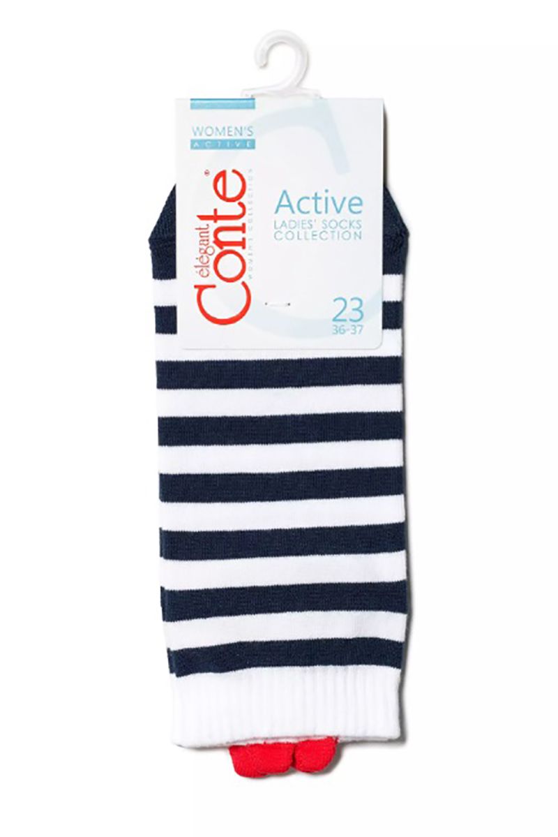 Носки и гольфы Conte Elegant CONTE_Active_223_с_пикотом-сердечком полоска