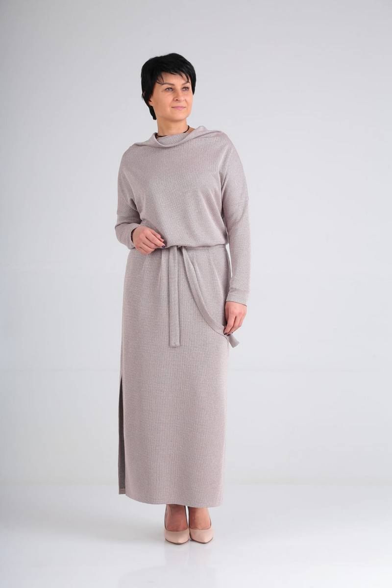 Платья ZigzagStyle 379 серо-розовый