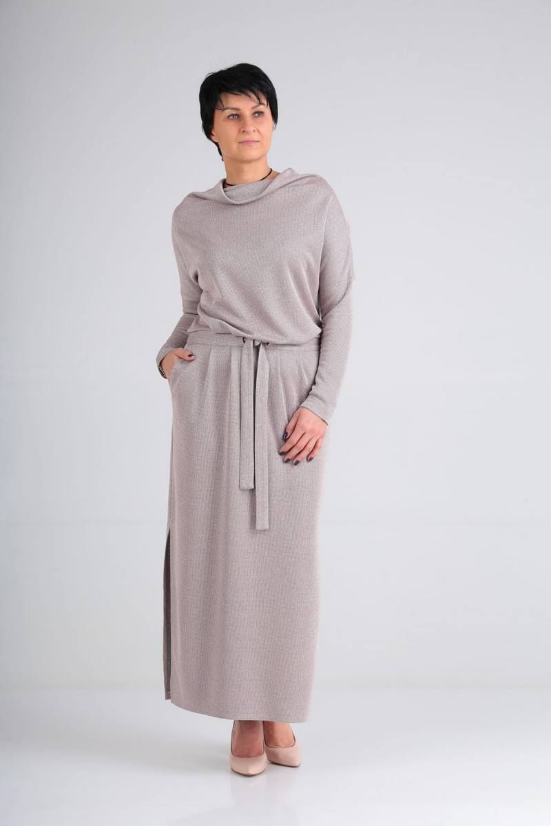Платья ZigzagStyle 379 серо-розовый