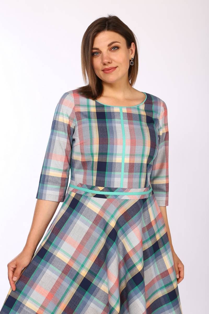 Платья Lady Style Classic 580 мультиколор_"Клетка"