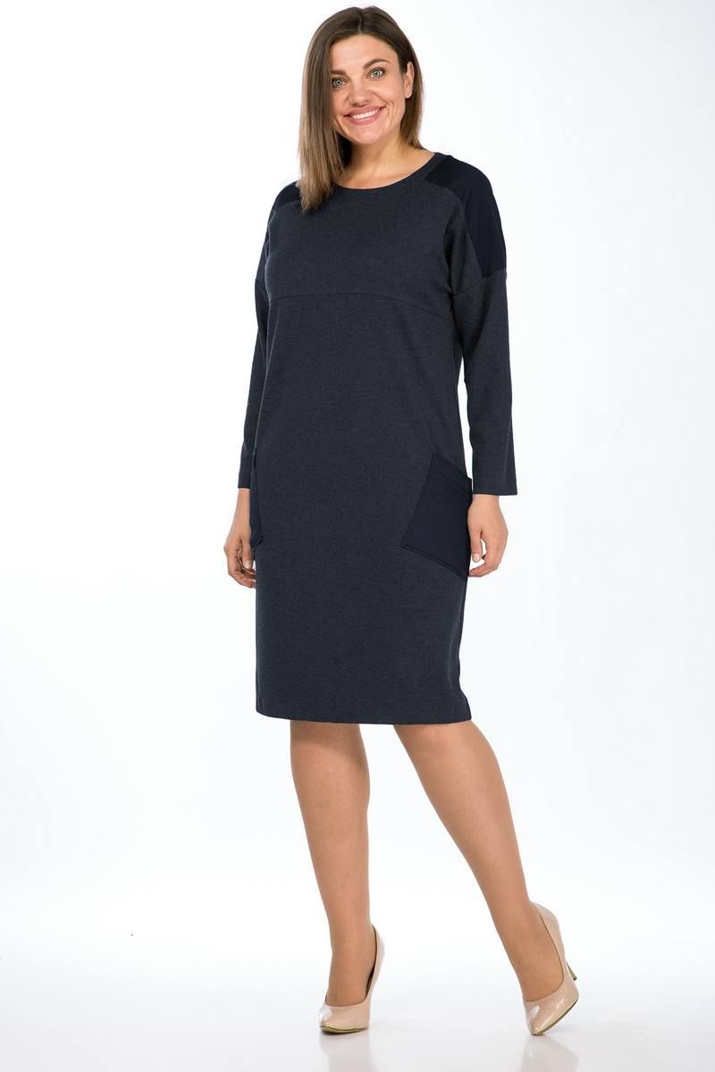 Платья Lady Style Classic 1473/5 синие_тона