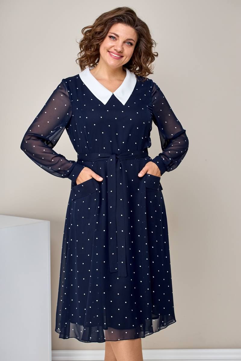 Платья Moda Versal П2399 т.синий_горох