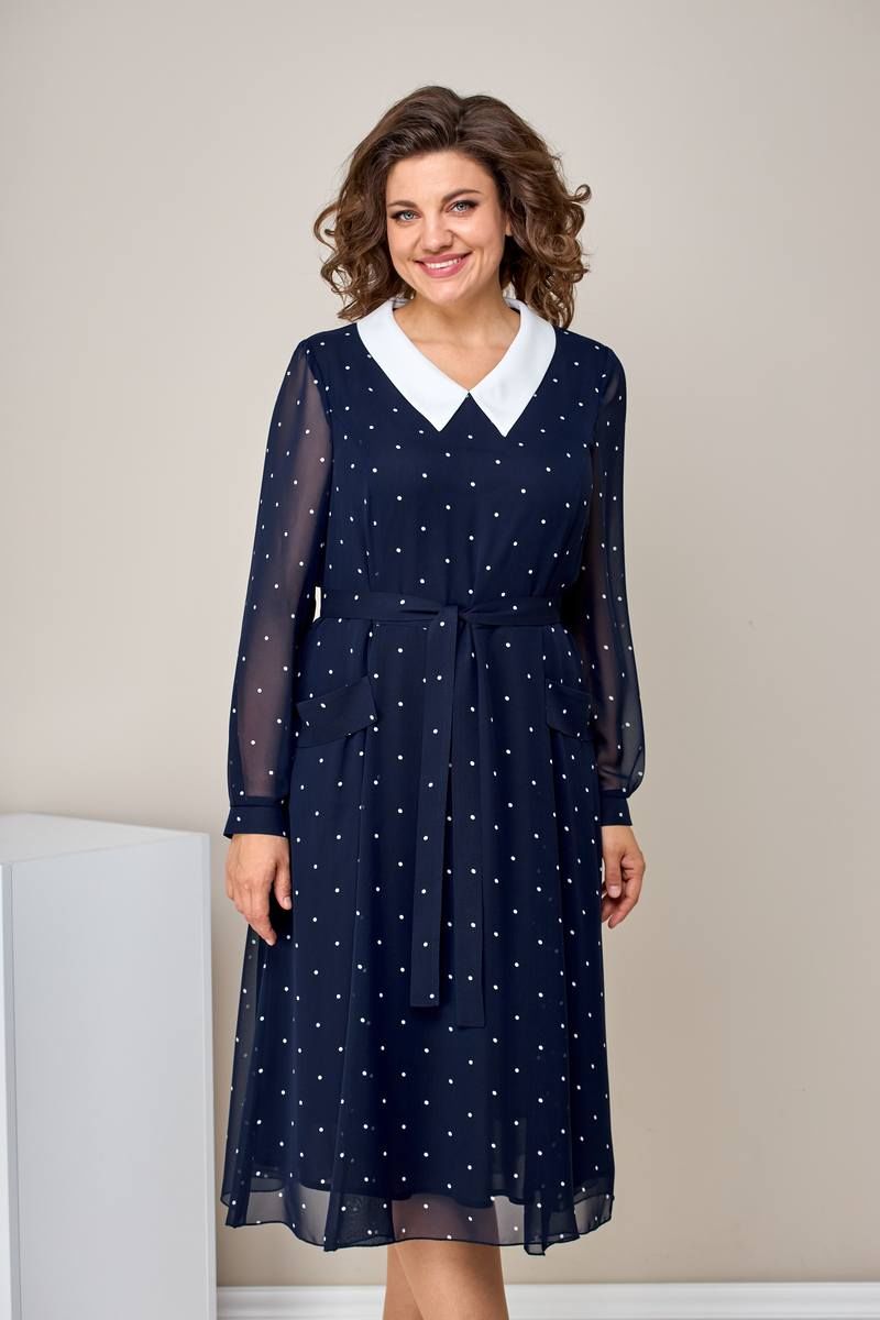 Платья Moda Versal П2399 т.синий_горох
