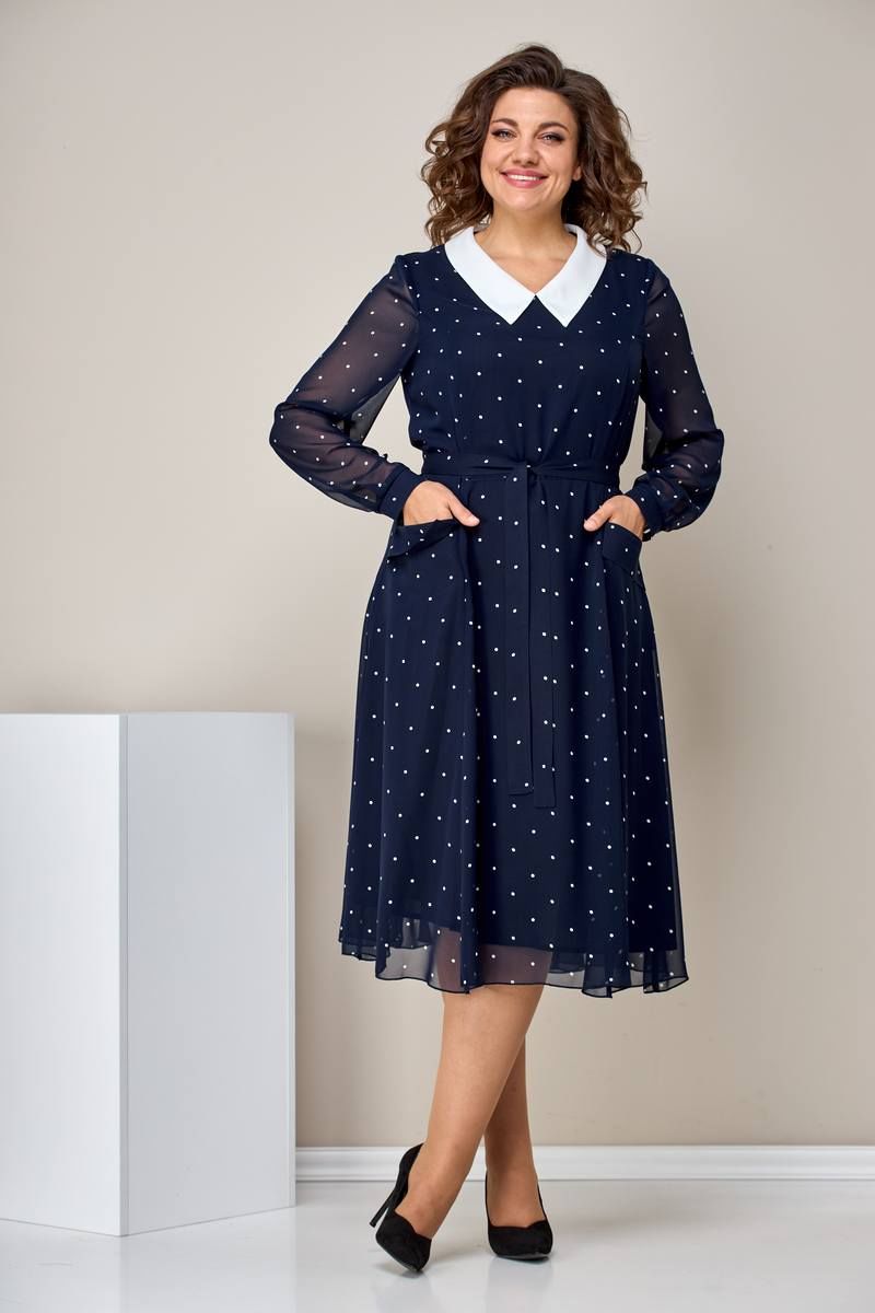 Платья Moda Versal П2399 т.синий_горох