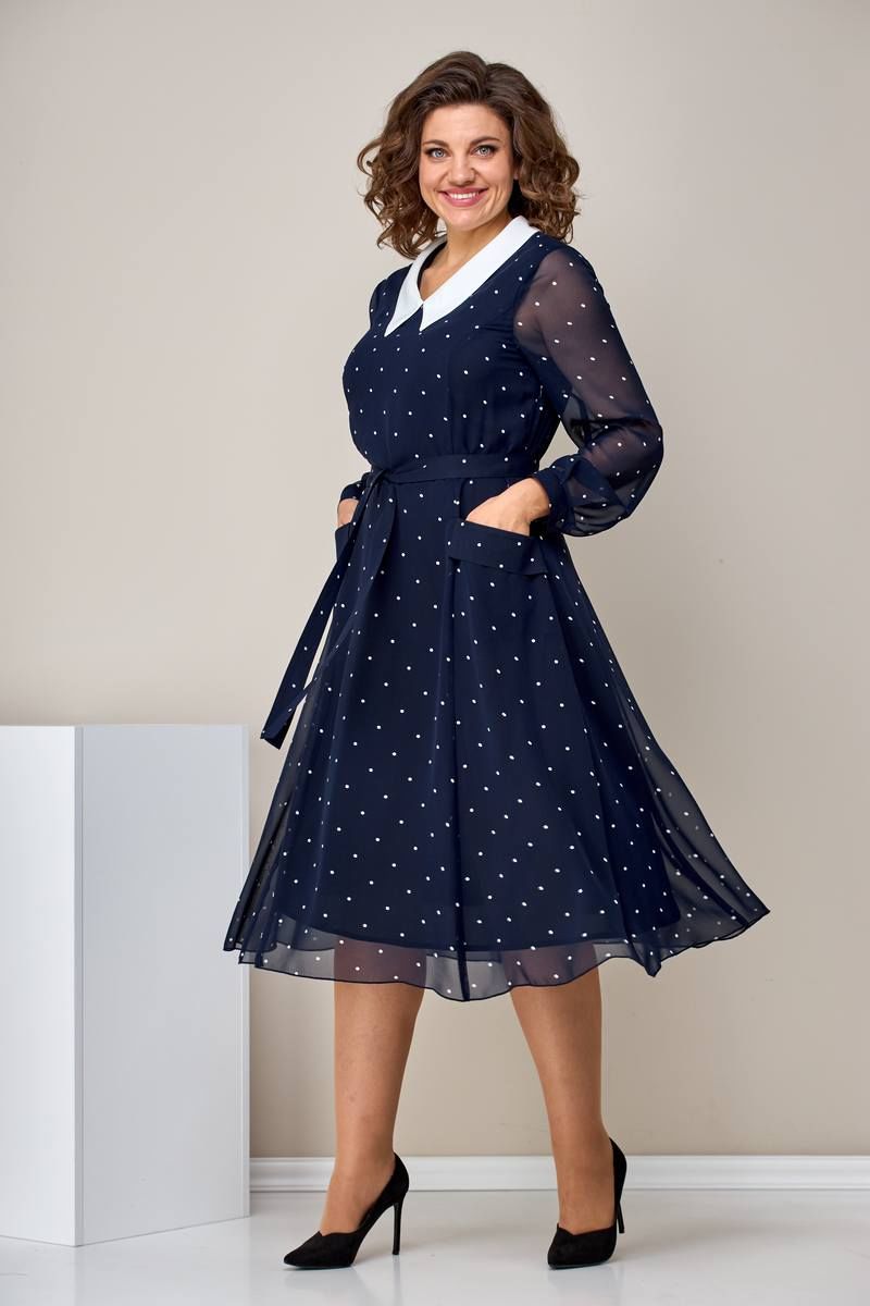 Платья Moda Versal П2399 т.синий_горох