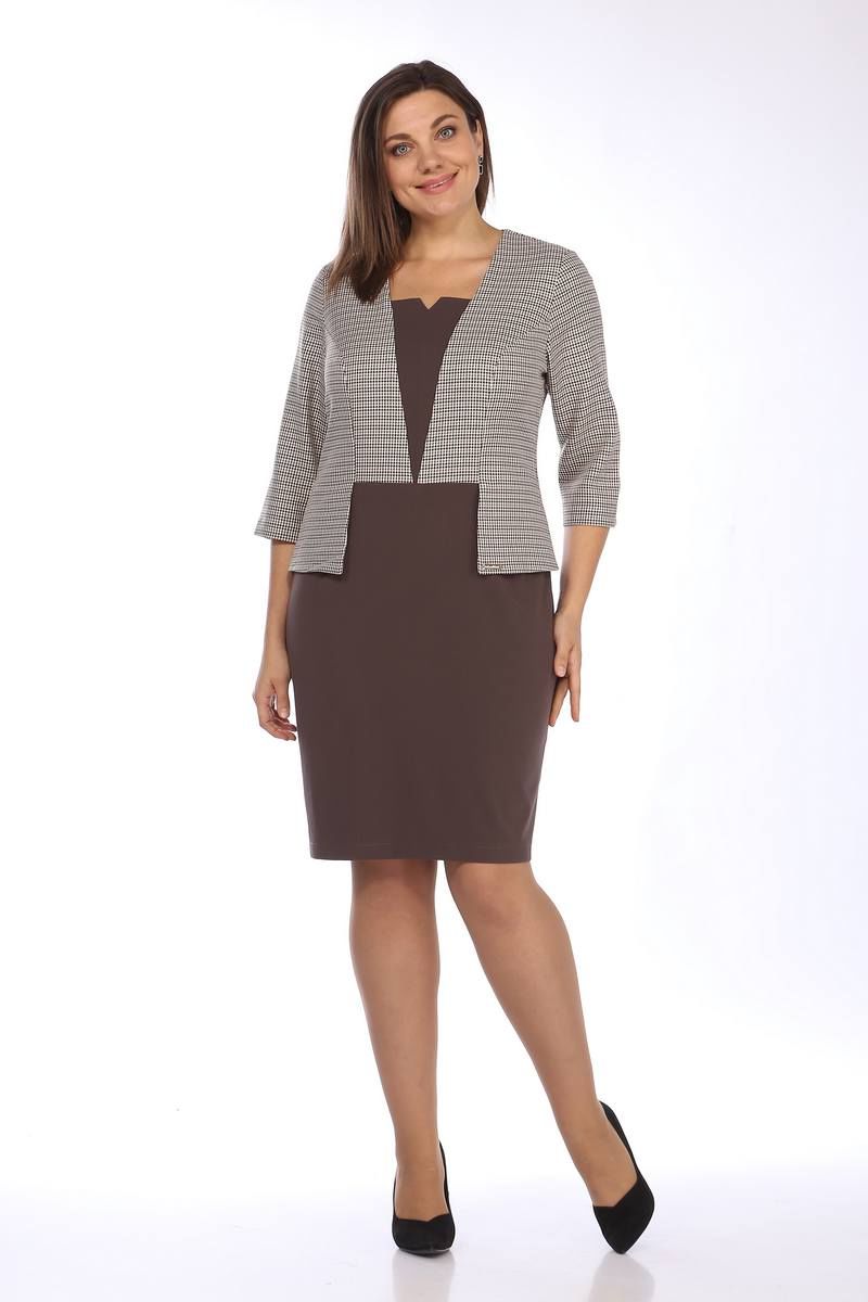 Платья Lady Style Classic 762 кофейный_с_бежевым
