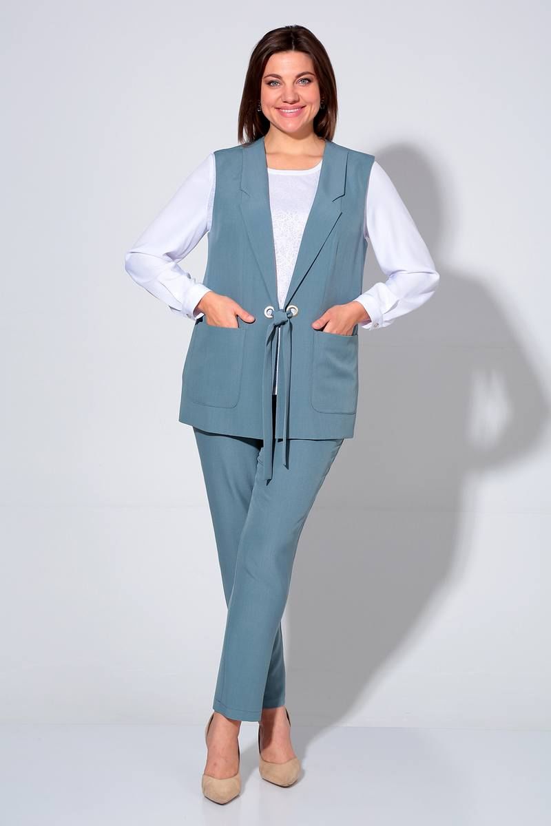 Брючный комплект Liona Style 860 пепельно-голубой
