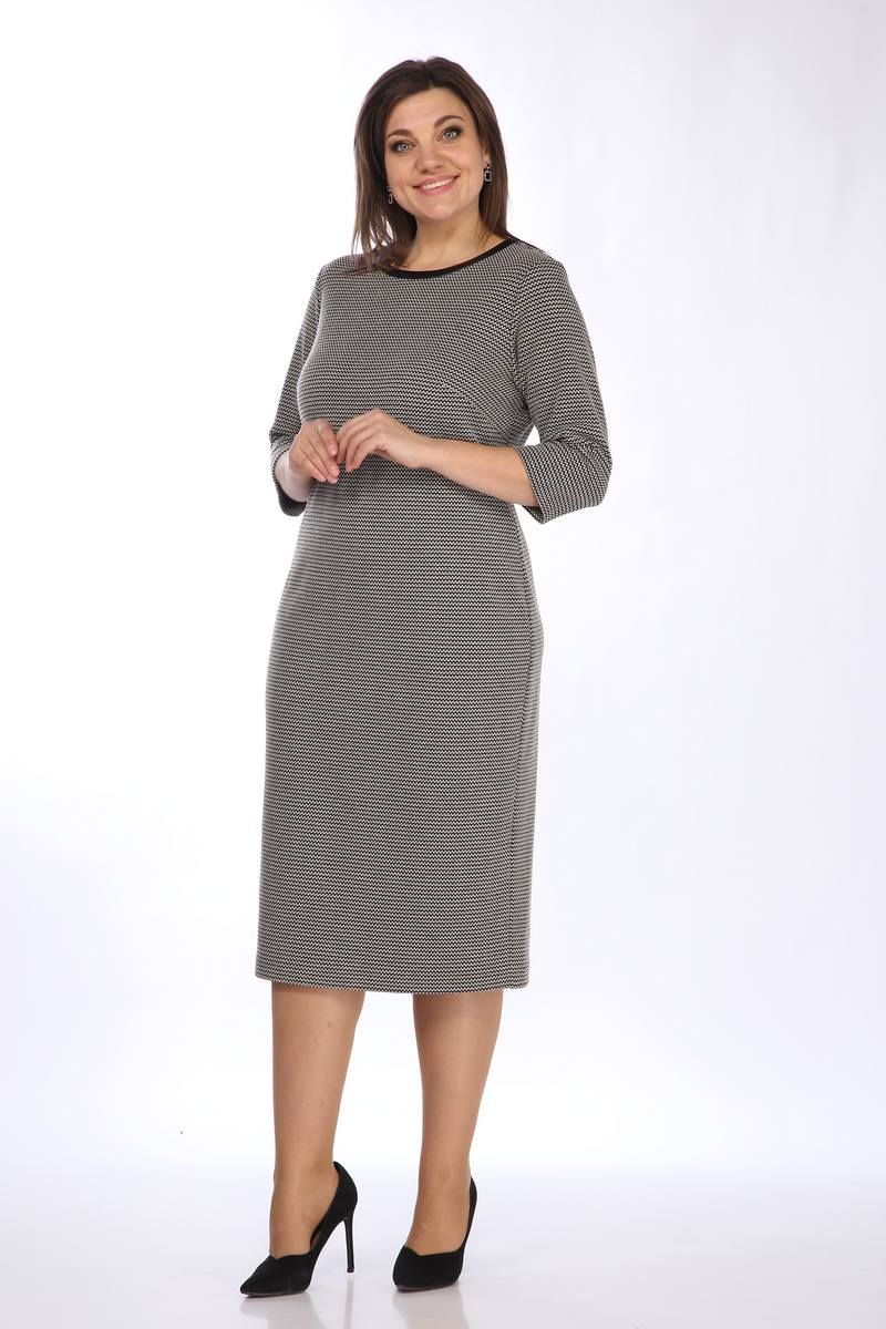 Платья Lady Style Classic 963/1 серый_с_черным