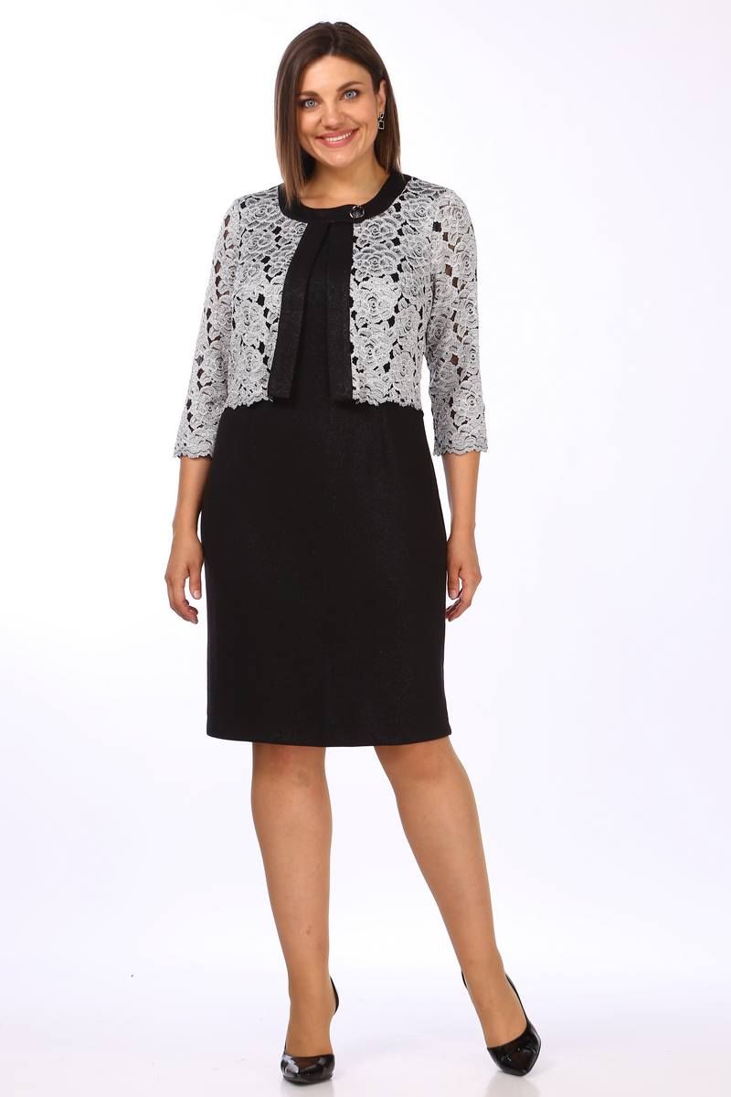 Платья Lady Style Classic 552/1 черный_с_серым