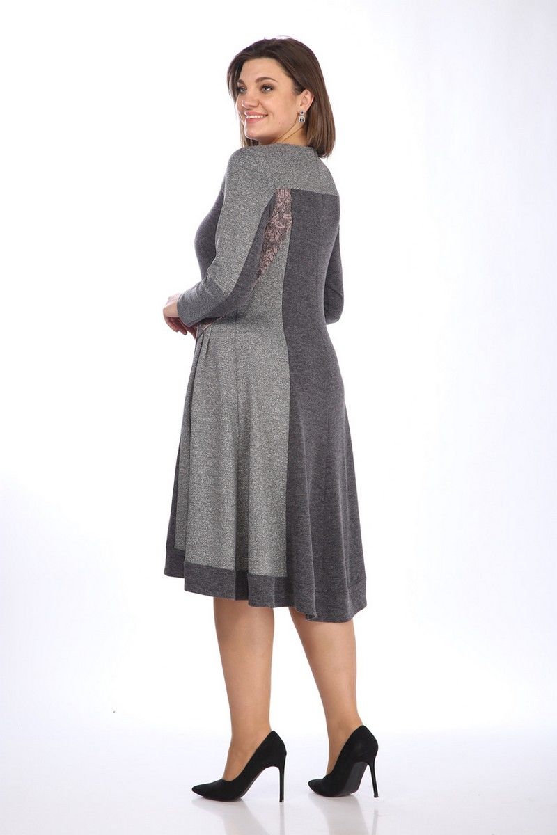 Платье Lady Style Classic 1746 серый_с_розовым 4