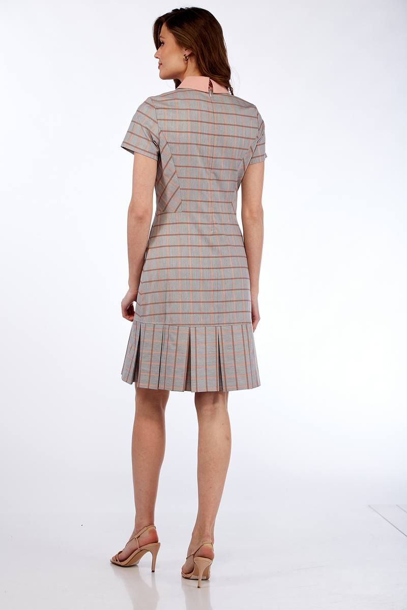 Платье Lady Style Classic 1274 розовый с серым 5