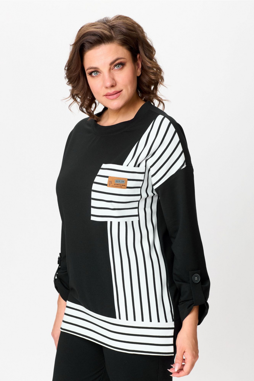 Костюм 2-ка из трикотажа в полоску Bonna Image 883 черный 5