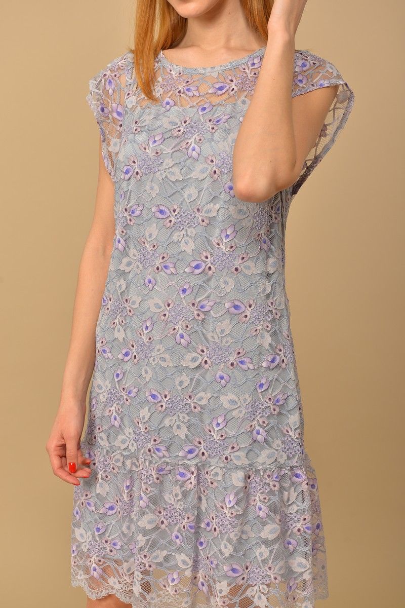 Платье Lady Style Classic 1784 серый_синий 2