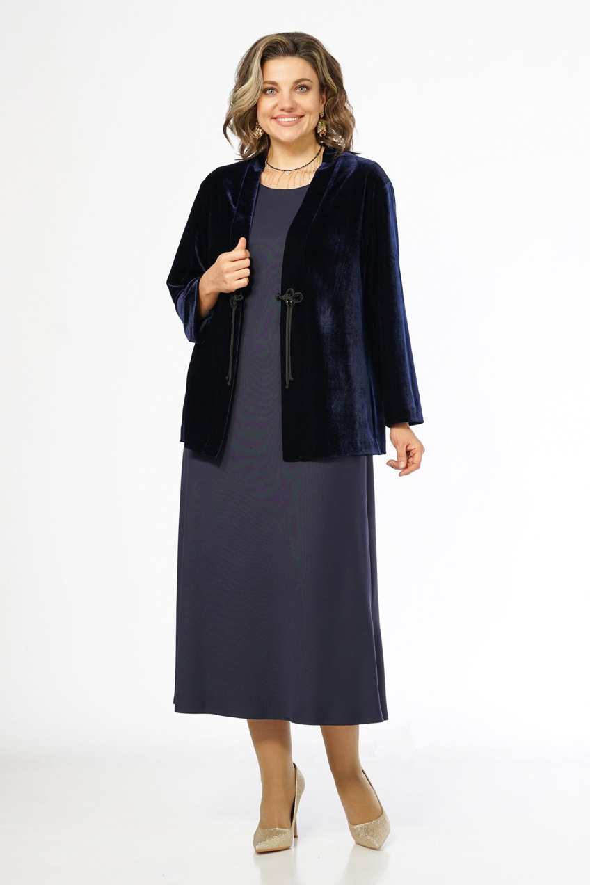 Костюм 2-ка с платьем и жакетом Alani Collection 2674 синий 4