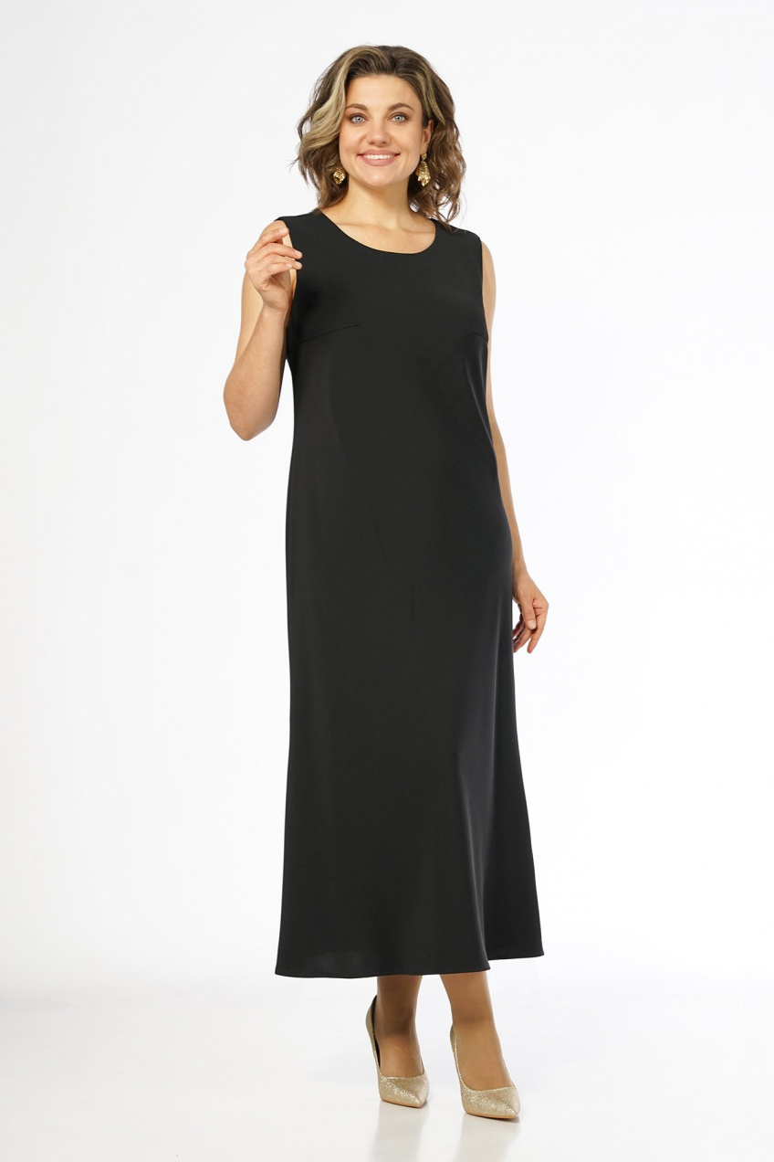 Костюм 2-ка с платьем и жакетом из велюра Alani Collection 2674 серый-черный-зеленый 3