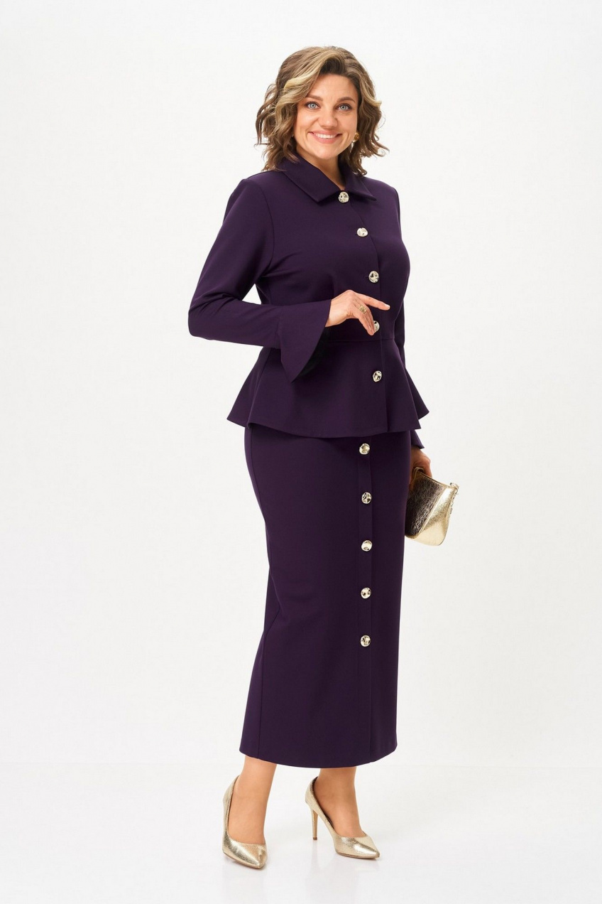 Костюм 2-ка деловой с баской Svetlana-Style 2376 фиолетовый 5