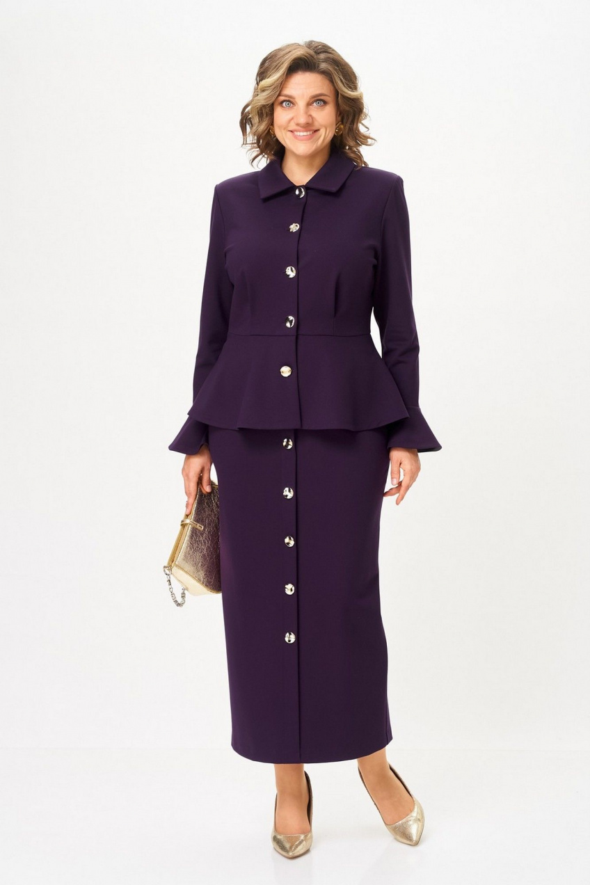 Костюм 2-ка деловой с баской Svetlana-Style 2376 фиолетовый