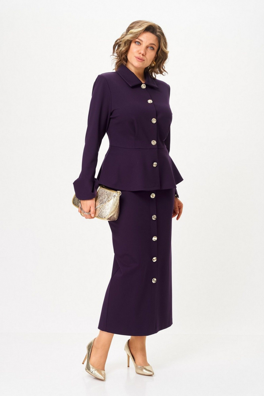 Костюм 2-ка деловой с баской Svetlana-Style 2376 фиолетовый 4
