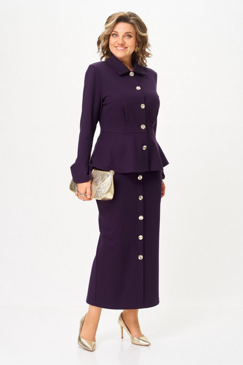 Костюм 2-ка деловой с баской Svetlana-Style 2376 фиолетовый 2