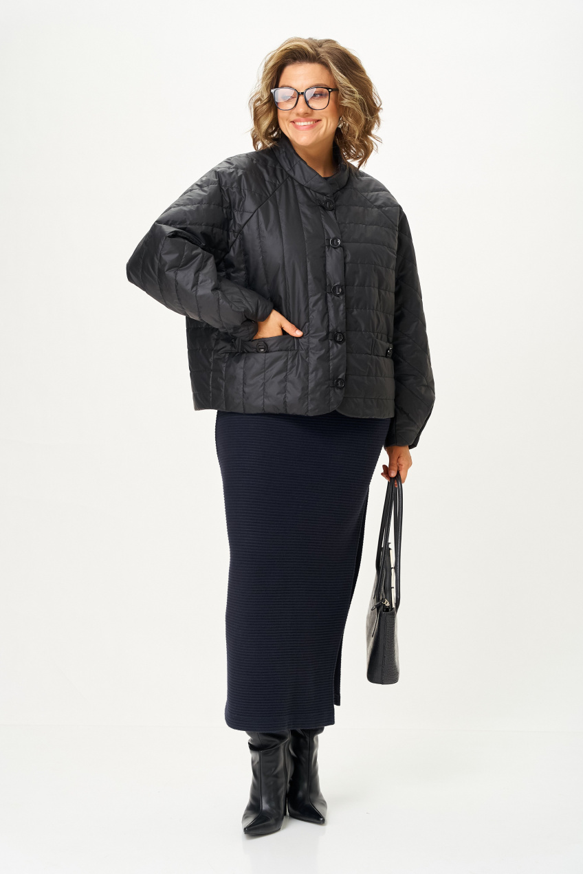 Куртка укороченная стеганая с воротником-стойкой Lady Secret 6365 черный 4