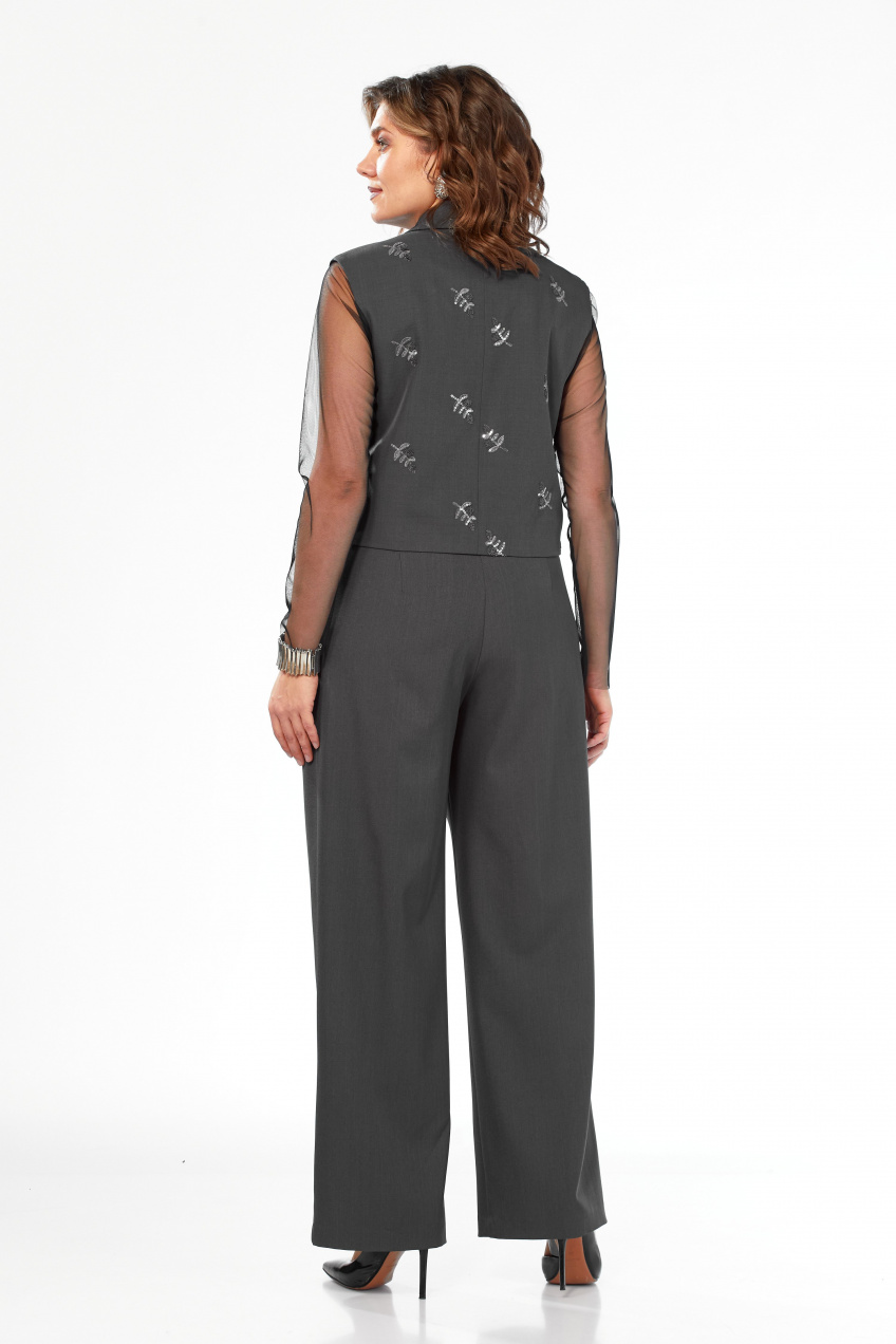 Блуза, брюки, жилет Alani Collection 2670 графит 3