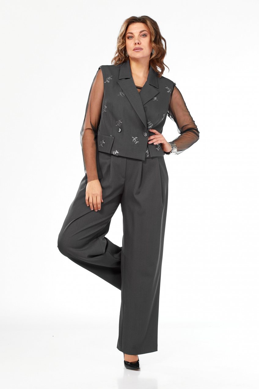 Блуза, брюки, жилет Alani Collection 2670 графит 5