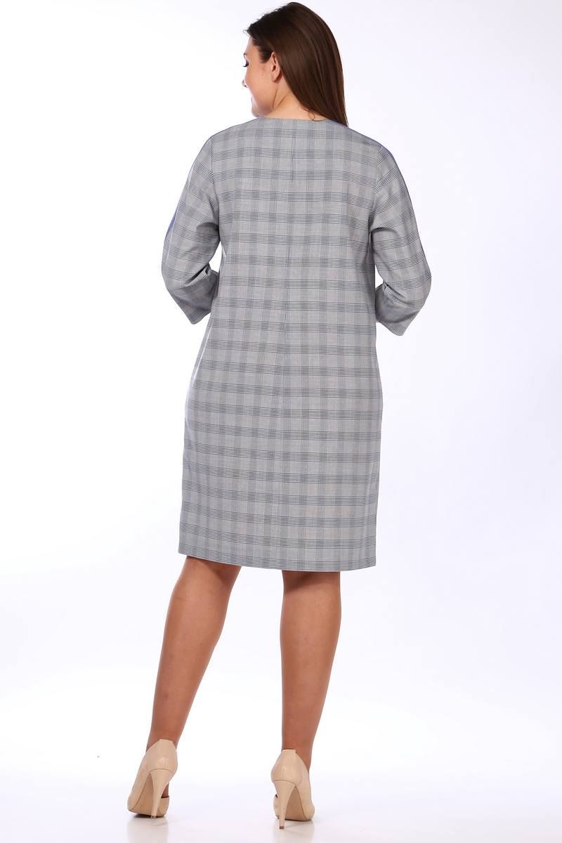 Платье Lady Style Classic 1503 синий_с_серым 3