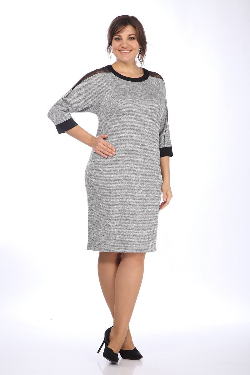 Платья Lady Style Classic 1711 серый_с_черным