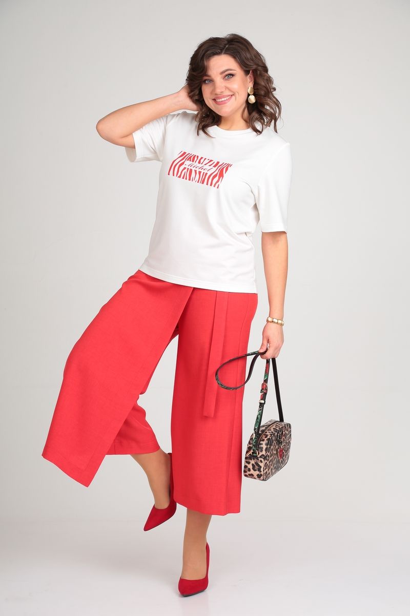 Брючные костюмы Michel chic 1336 белый-красный