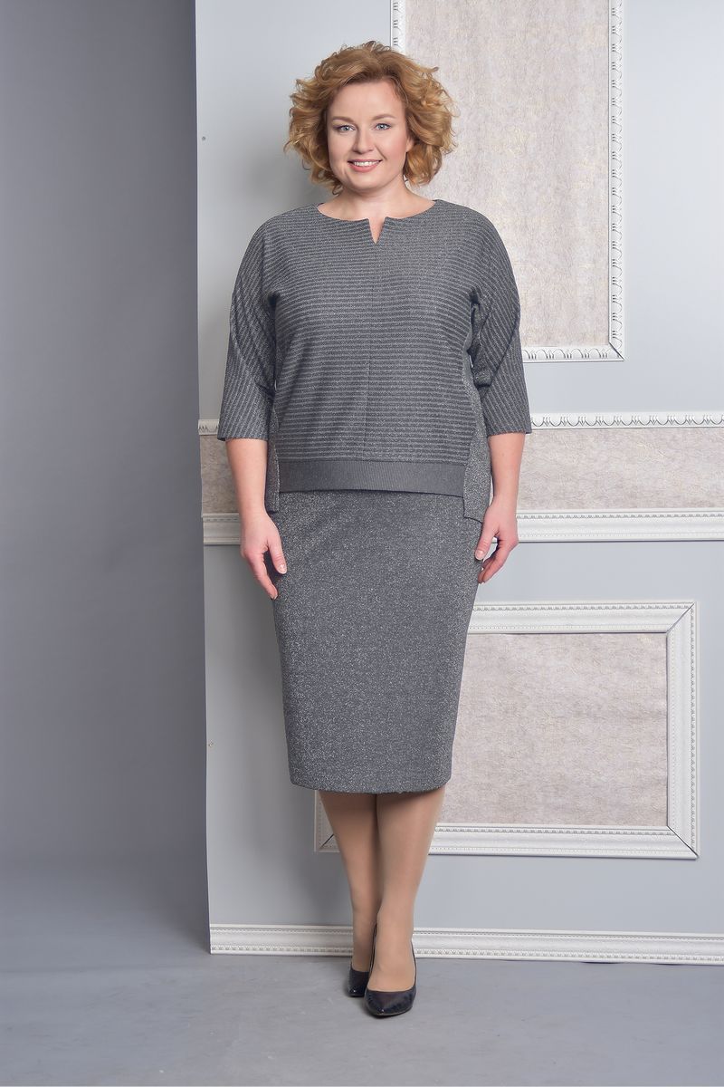 Комплекты юбочные Lady Style Classic 1374 серо-серый