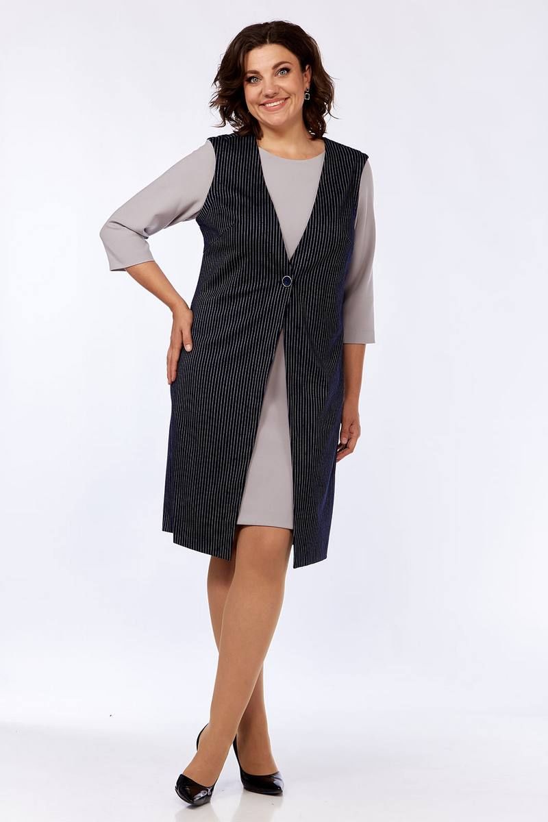 Платья Lady Style Classic 1174 темно-синий_с_серым