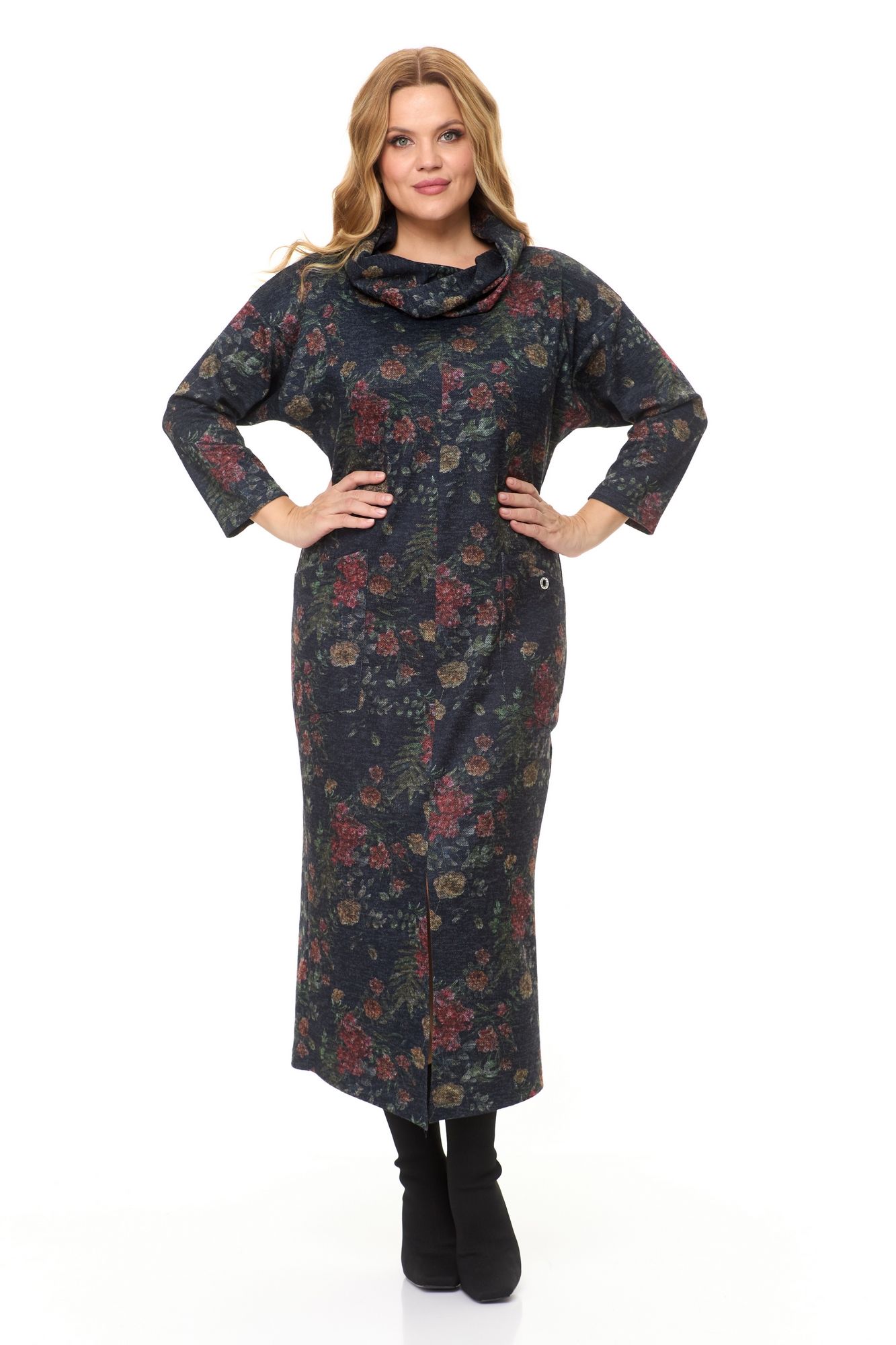 Платья Michel chic 2145 графит-цветы