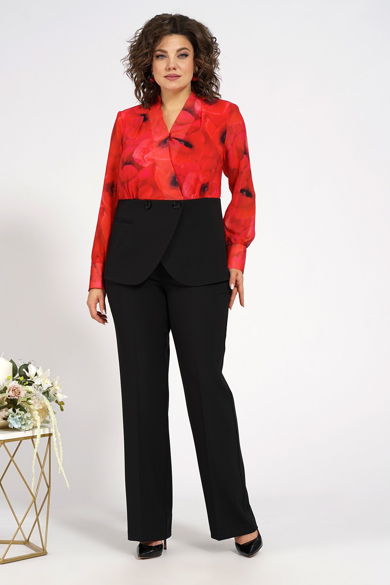 Комплекты брючные Alani Collection 2088 черно-красный