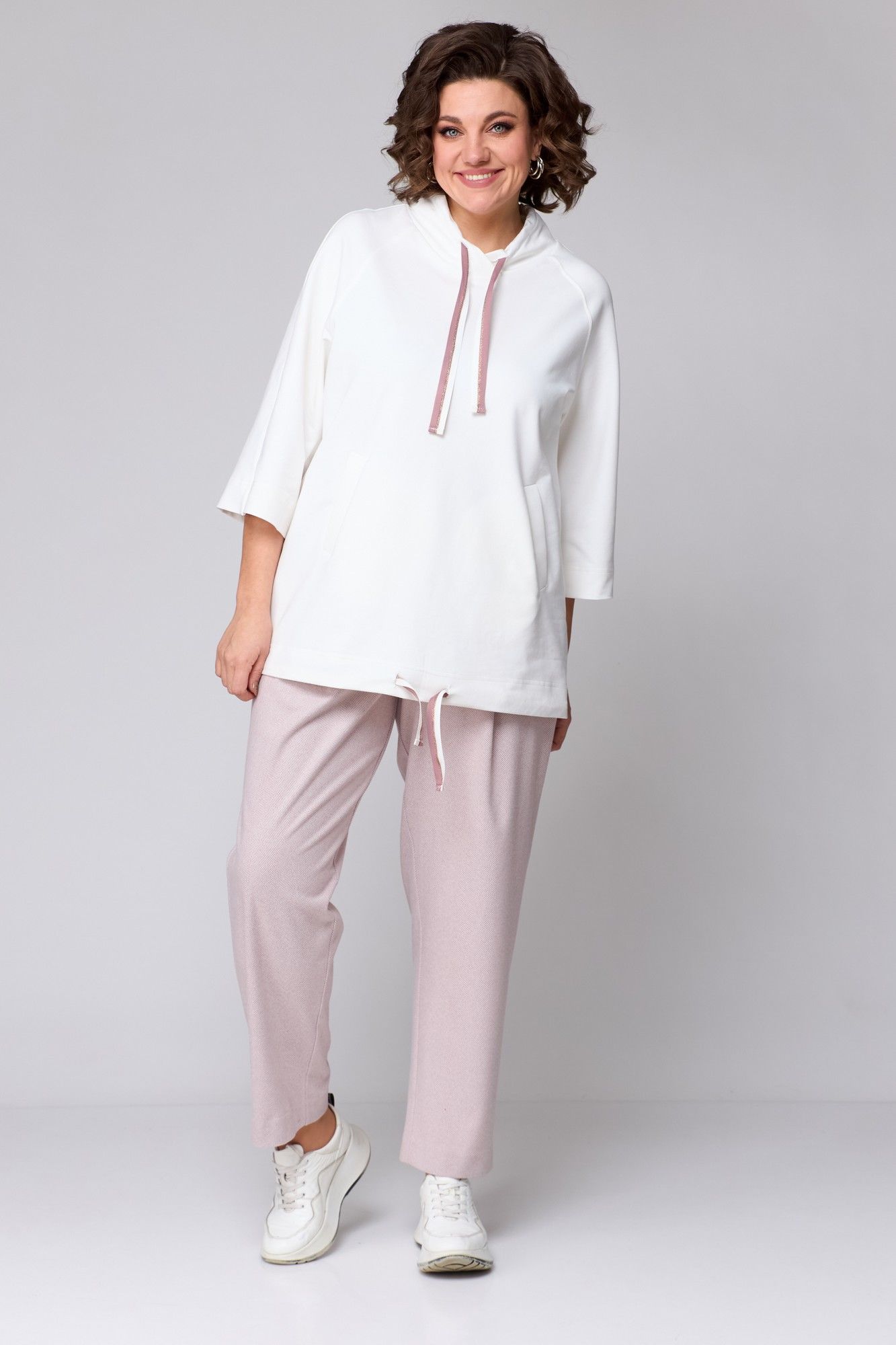 Комплекты брючные Michel chic 1366 пудра,молоко