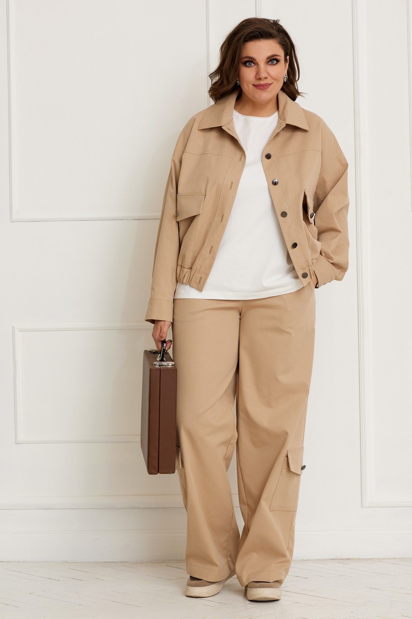 
BegiModa 3061 кэмел, Брюки, Бомбер