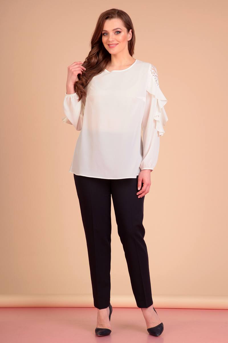 Комплекты брючные Liona Style 635 белый/темно-синий