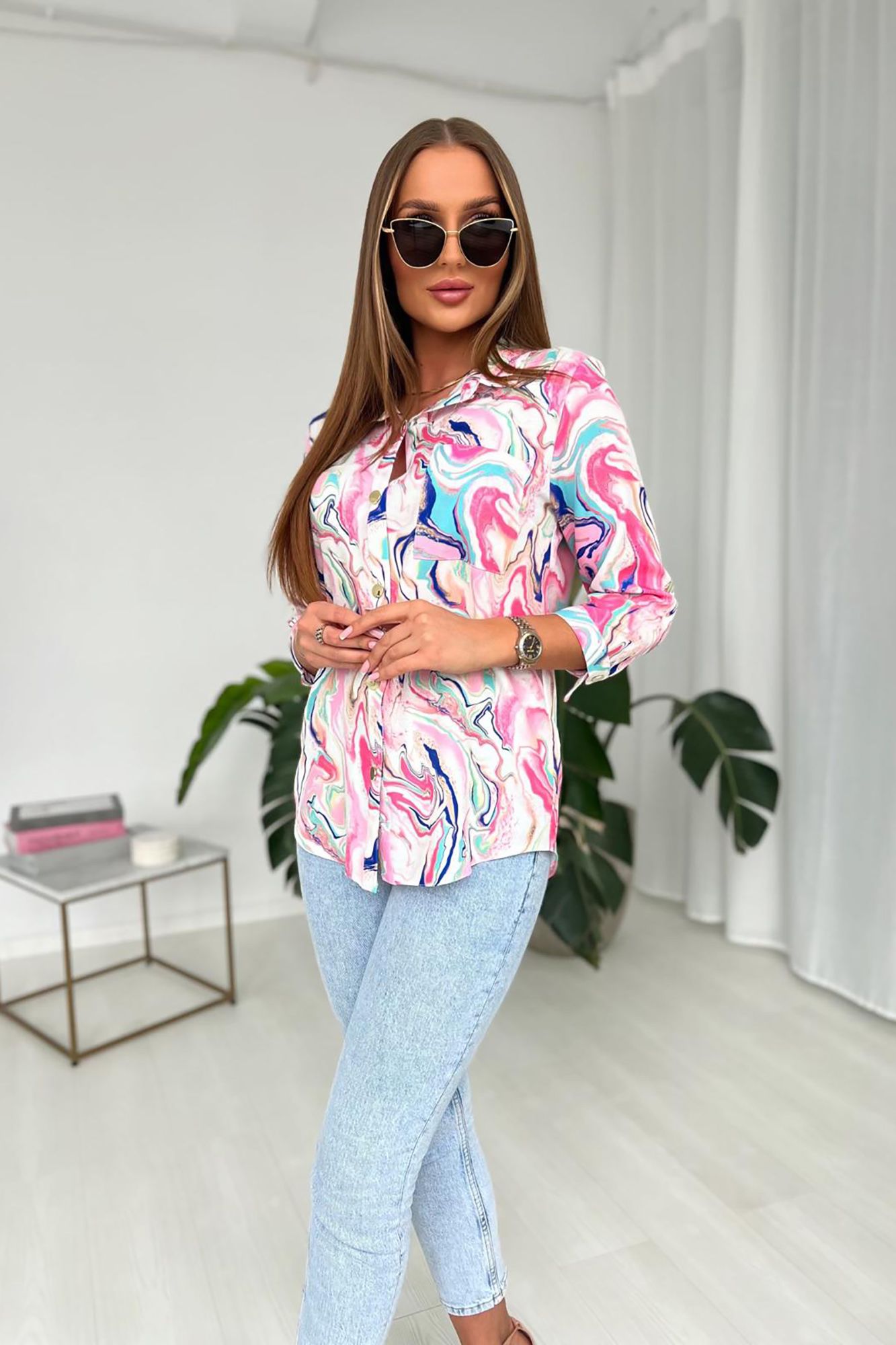 Блузы Nika.PL 04012106 розовый_мрамор