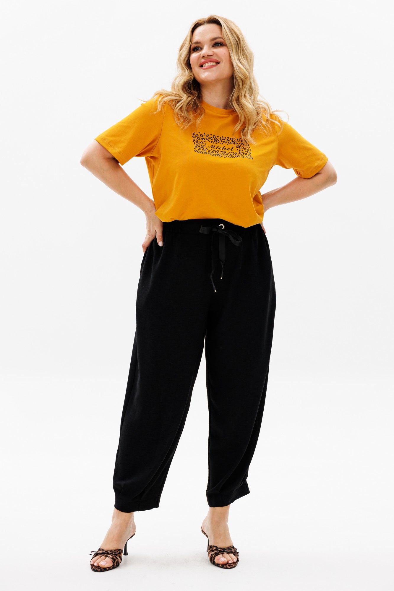 Комплекты брючные Michel chic 1377 горчица,черный