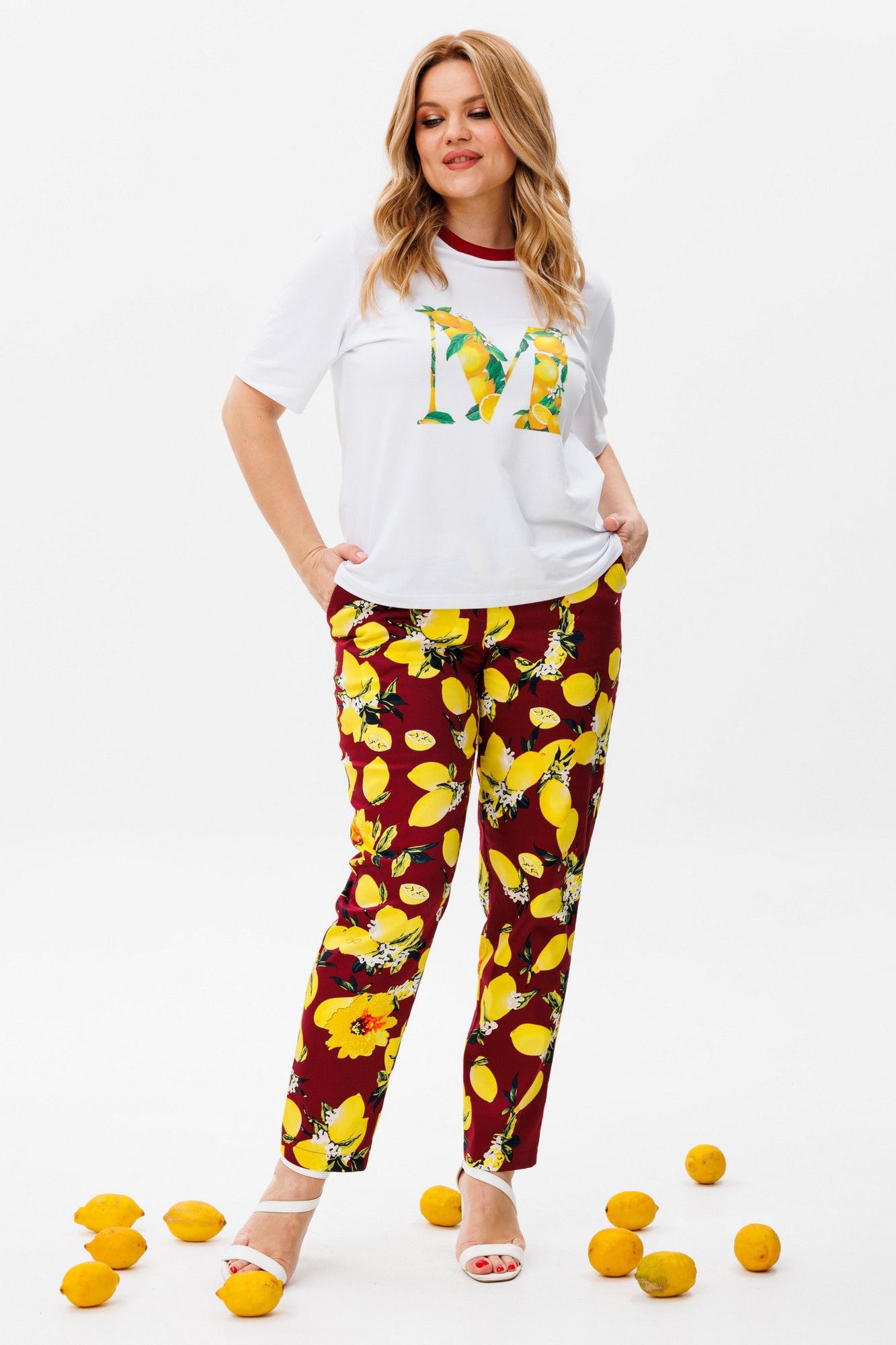 Комплекты брючные Michel chic 1380 белый,бордо