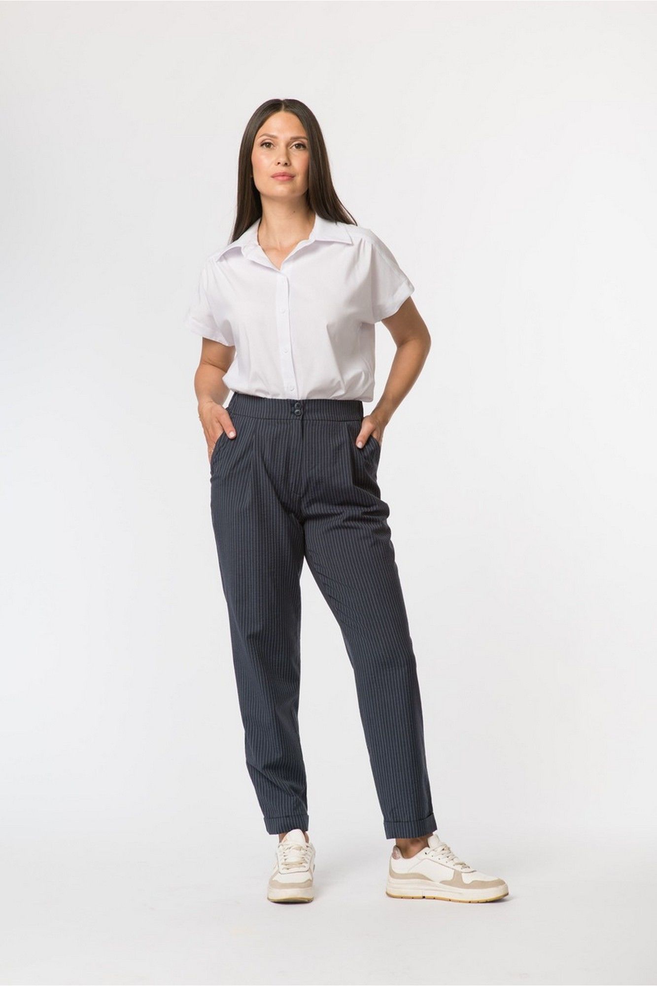 Брюки FASHION CENTRE Шр-3765 синий в полоску