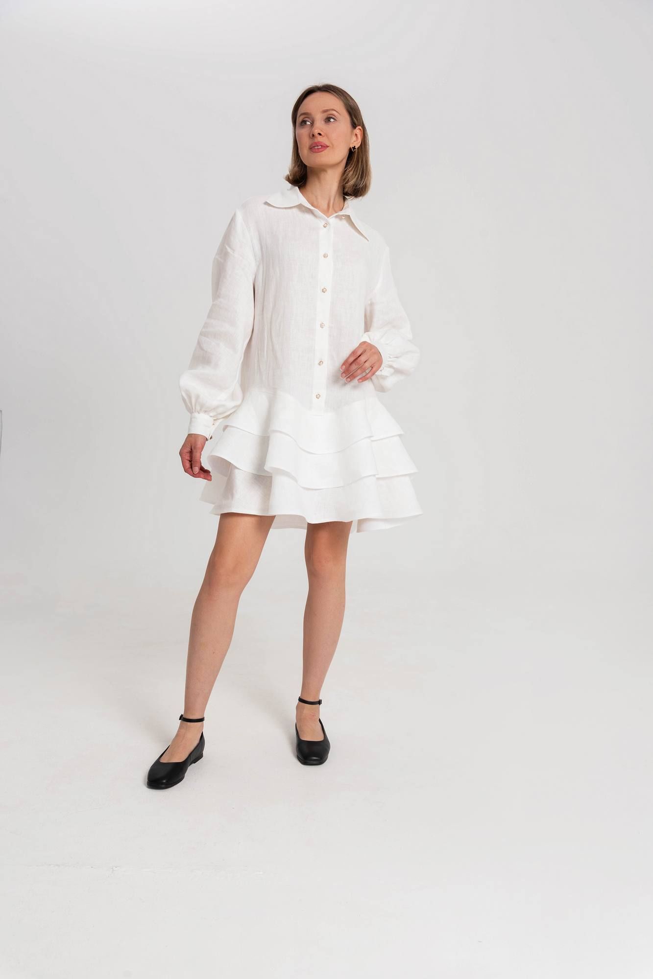 Платья JuNi Brand PL-VN-LN-L-01 белый